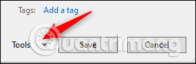 Click vào Tools bên cạnh nút Save