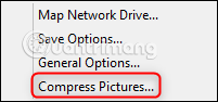 Chọn Compress Pictures trong menu thả xuống