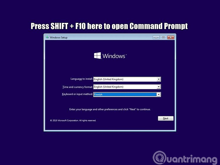 Mở Command Prompt