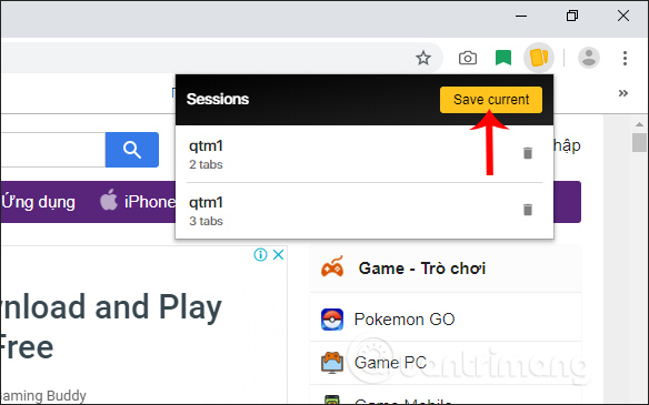 Lưu phiên làm việc mới
