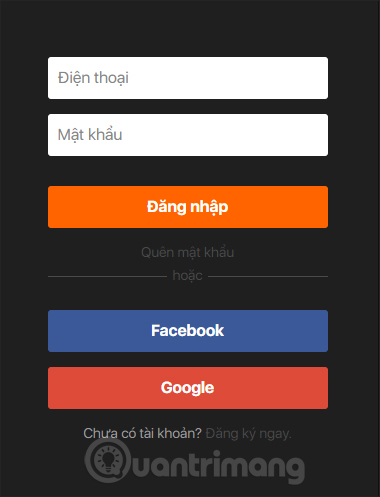 Đăng nhập tài khoản