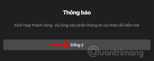 Kích hoạt thành công