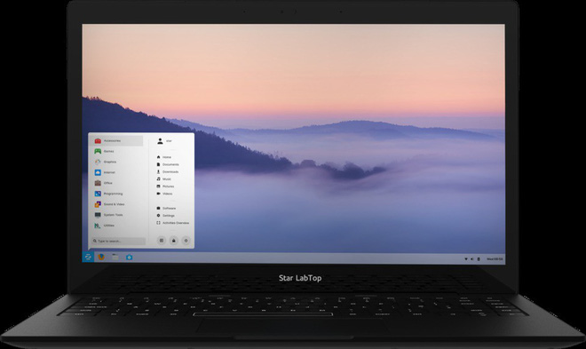 Zorin OS 15 được cài đặt trên laptop của Star Labs.