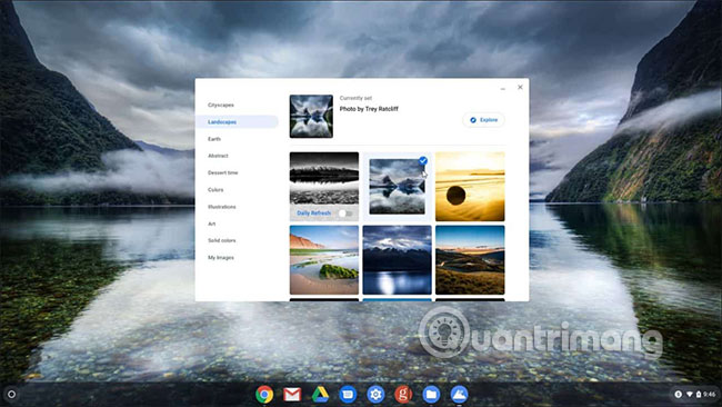 Cách thay đổi hình nền máy tính trên Google Chromebook