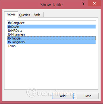 Add 3 tables tblDuAn, tblTacgia and tblTacgiaNoi