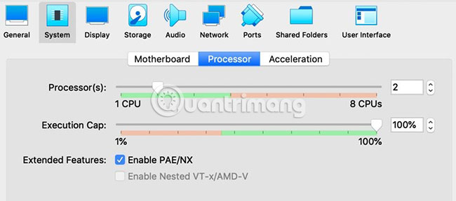 Thay đổi số lượng CPU ảo
