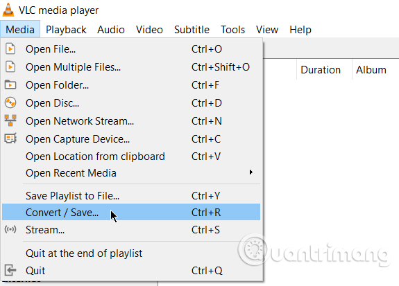 Click vào Media > Convert / Save