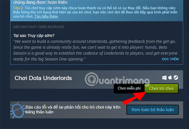 Start downloading Dota Underlords 