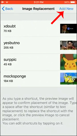 Thêm nội dung thay thế