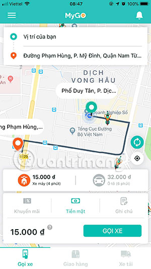 Gọi xe máy MyGo