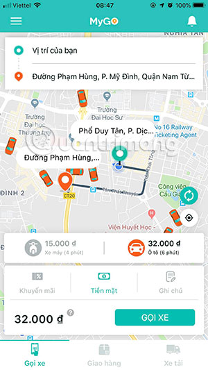 Gọi xe Taxi MyGo