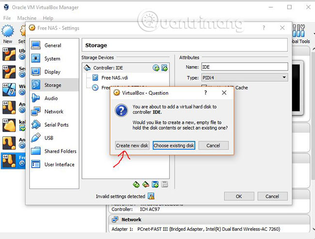 Nhấp vào nút Create New Disk