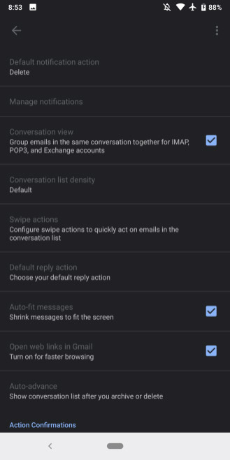 Giao diện Dark Mode trong Gmail