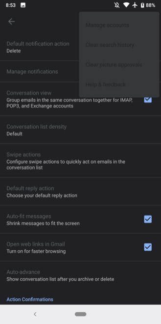 Giao diện Dark Mode trong Gmail 2