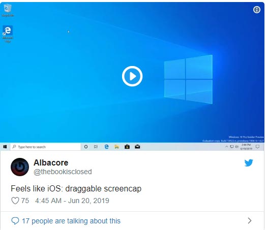 Screencap sẽ có thể khéo thả như trên iOS