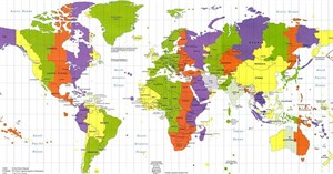 Múi giờ các nước trên thế giới và bản đồ múi giờ thế giới