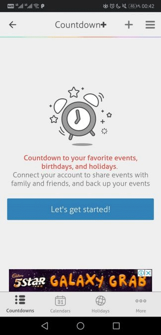 Ứng dụng Countdown+ Event Reminders Lite