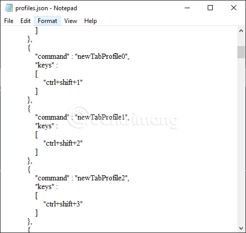 File cấu hình Windows Terminal