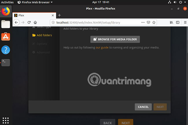 Nhấp vào nút Browse For Media Folder