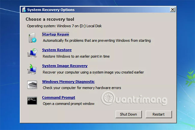 Menu System Recovery Options