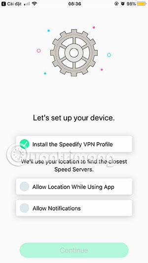 Cho phép Bonding VPN truy cập vào vị trí 