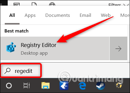 Mở Registry Editor