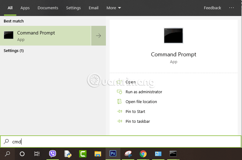 Mở cửa sổ Command Prompt