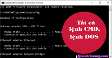 Tất cả các lệnh cmd, lệnh dos trên Windows