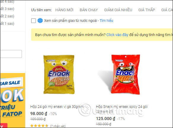 Nhấn chọn sản phẩm