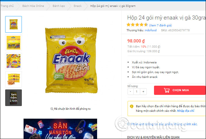 Xem thông tin sản phẩm