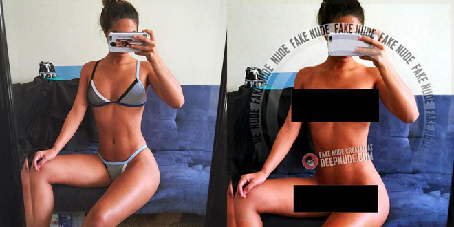 Hình ảnh do phần mềm DeepNude tạo ra. Ảnh: The Verge.
