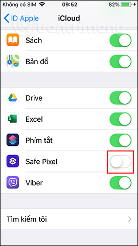 Tắt sao lưu lên iCloud