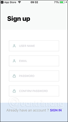 Nhập thông tin tài khoản