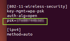 Mật khẩu wifi đã lưu trên Ubuntu hiện sau psk