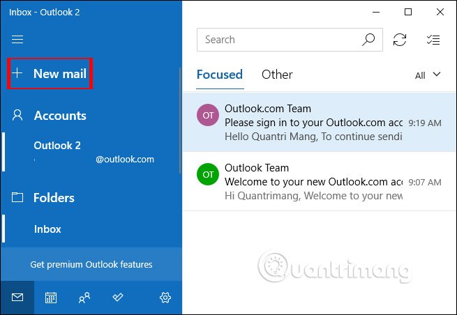 Cách đăng nhập Outlook trên Mail Windows 10