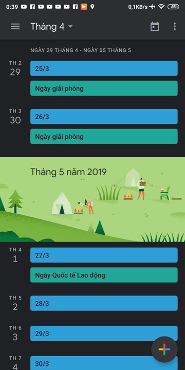 Chế độ nền tối trong Google Calendar 6