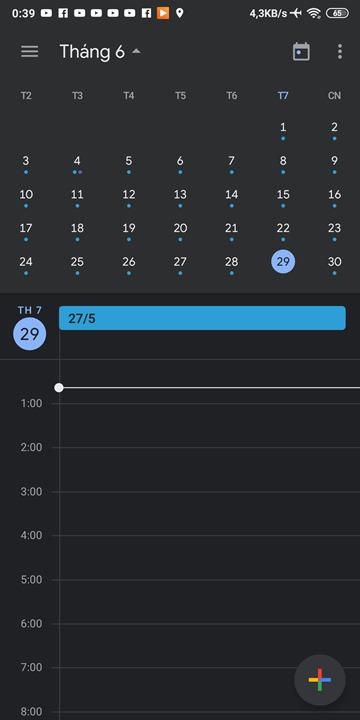 Chế độ nền tối trong Google Calendar 7