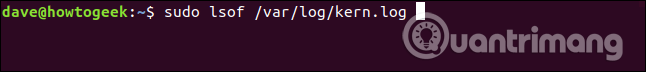 Xem tiến tình mở file kern.log