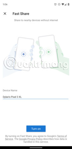 Nhập tên thiết bị vào phần Device Name