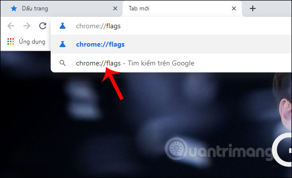 Truy cập flags Chrome