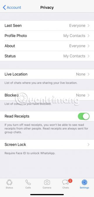 Bạn có thể thay đổi hầu hết các cài đặt thành “My Contacts” hoặc “Nobody”