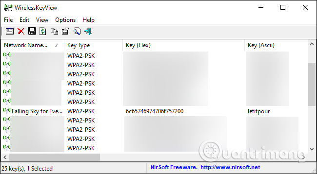 Phần mềm WirelessKeyView