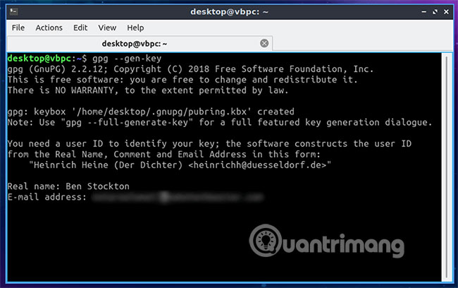 Nhập tên và địa chỉ email