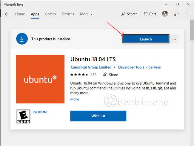 Khởi chạy Ubuntu