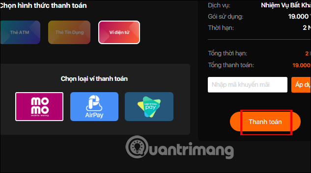 Dùng Ví điện tử