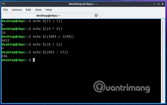 Sử dụng lệnh terminal trực tiếp Echo và Expr