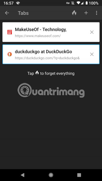 Tìm kiếm bằng ứng dụng di động DuckDuckGo