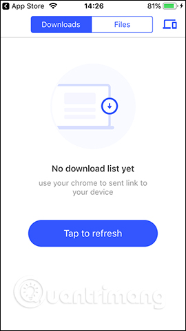 Interface for receiving and downloading files