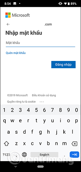 Mật khẩu tài khoản Microsoft