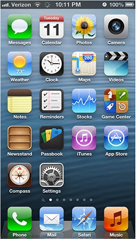 Giao diện iOS 6 theo phong cách skeuomorphism 
